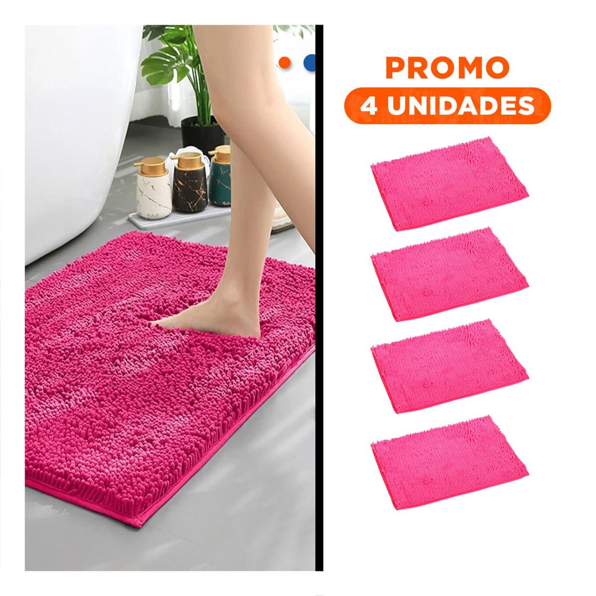 PACK4 PROTECTOR DECORATIVO MICROFIBRA 40X60CM ROSADO FORMATO RECTANGULAR PERFECTO - 1