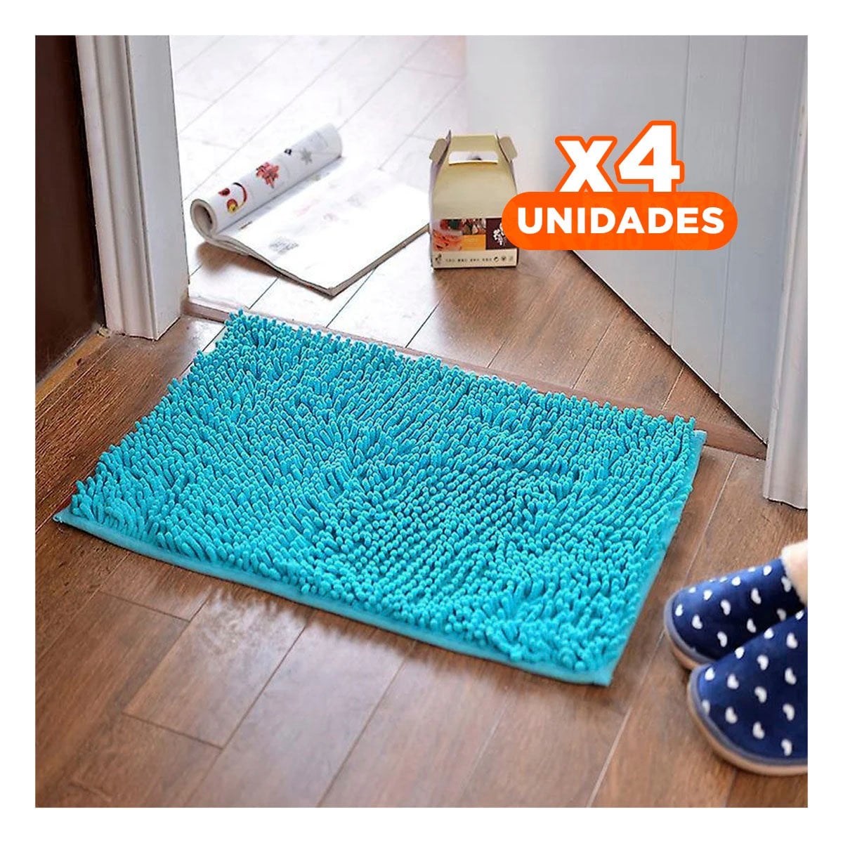 PACK4 PROTECTOR RECTANGULAR MICROFIBRA 40X60CM CELESTE PARA CASA USO DIARIO Y+REGALO STICKER - 1