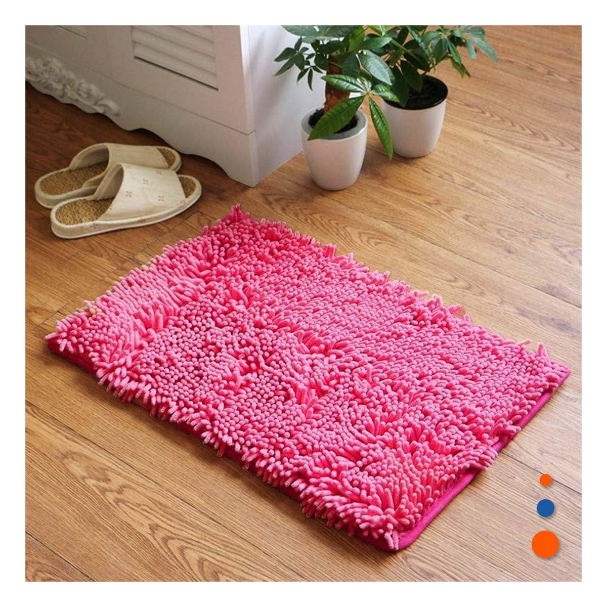 TAPETE DECORATIVO MICROFIBRA 40X60CM ROSADO MATERIAL RESISTENTE Y LIGERO Y+REGALO STICKER - 2
