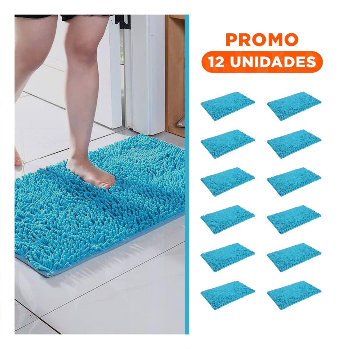PACK12 PROTECTOR FUNCIONAL MICROFIBRA 40X60CM CELESTE SUAVE Y COMODO IDEAL PARA CASA - 1