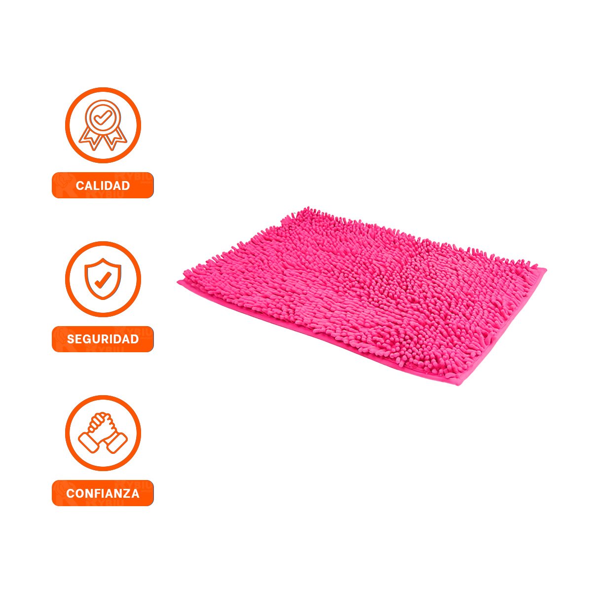 TAPETE COMODO MICROFIBRA 40X60CM ROSADO FORMATO RECTANGULAR PERFECTO Y+LIGAS REGALO - 5
