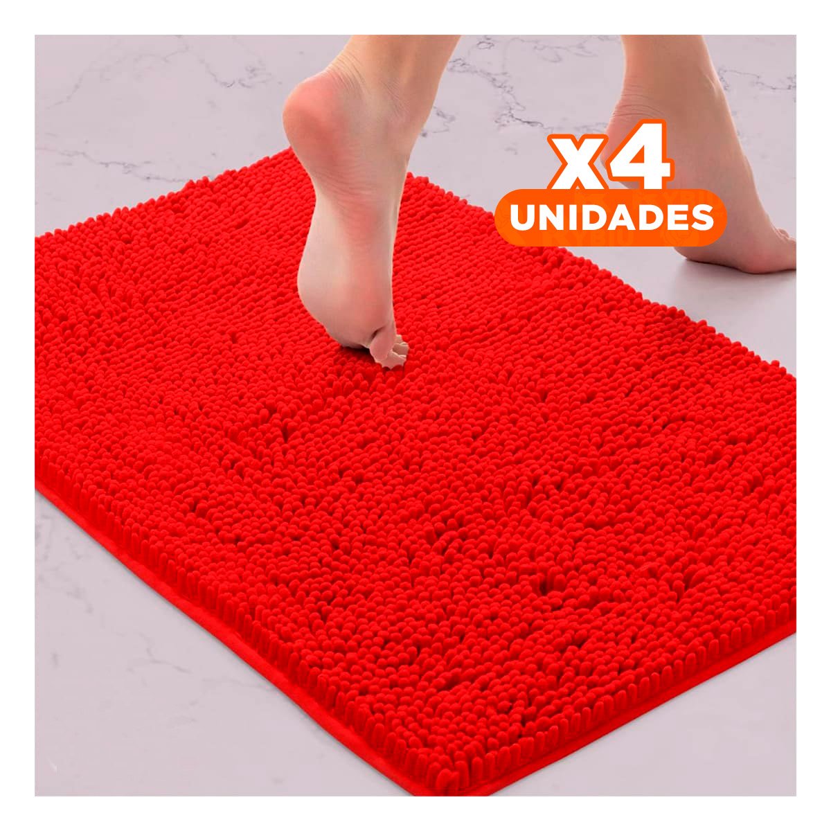 PACK4 PROTECTOR FUNCIONAL MICROFIBRA 40X60CM ROJO SUAVE Y COMODO IDEAL PARA CASA Y+PAPEL REGALO - 1