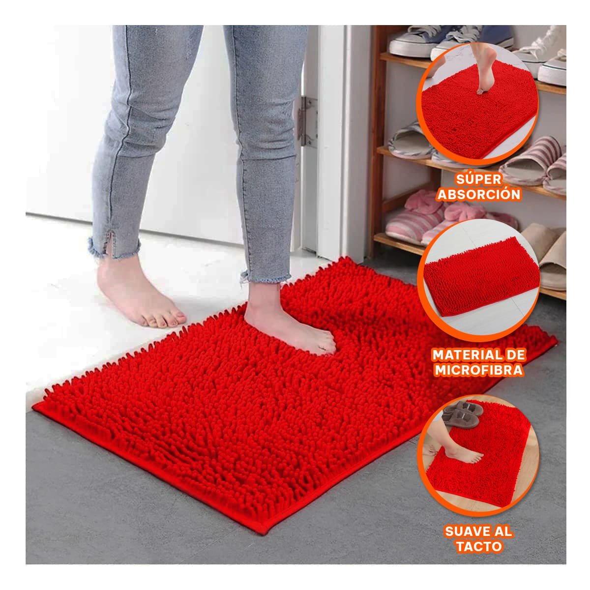 PACK4 PROTECTOR FUNCIONAL MICROFIBRA 40X60CM ROJO SUAVE Y COMODO IDEAL PARA CASA Y+PAPEL REGALO - 2