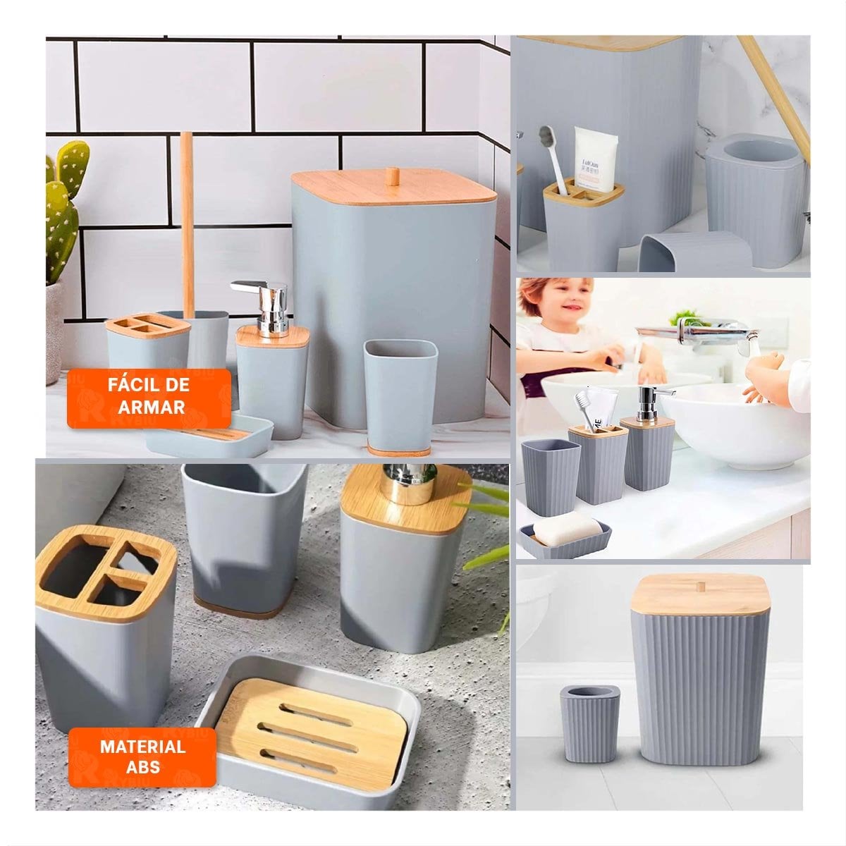 PACK6 SEPARADOR COMPACTO 6 PIEZAS GRIS MATERIAL RESISTENTE Y LIGERO PARA CASA Y+PAPEL REGALO - 3