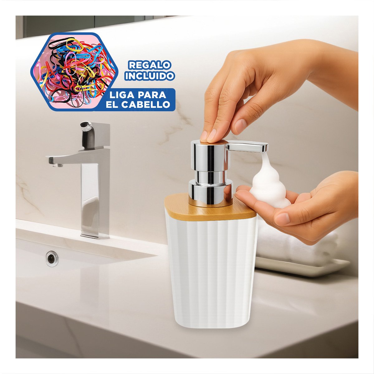 ORGANIZADOR VERSATIL SET 6 PIEZAS BLANCO FUNCIONAL Y SUAVE PARA USO DIARIO Y+LIGAS REGALO - 2