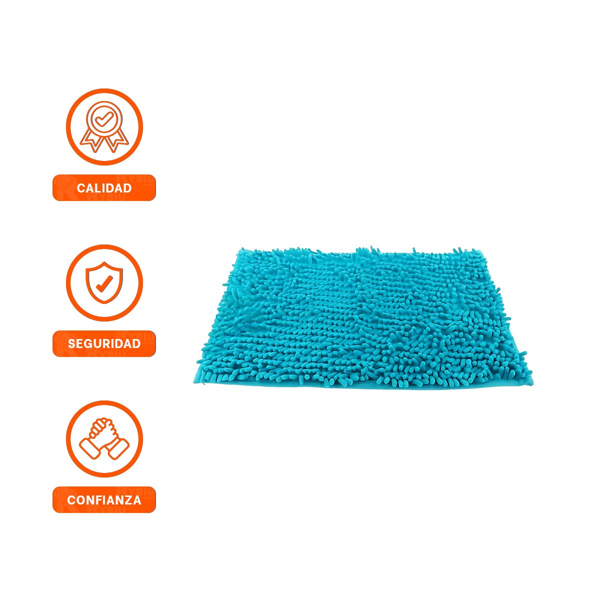 TAPETE COMODO MICROFIBRA 40X60CM CELESTE FORMATO RECTANGULAR PERFECTO Y+LIGAS REGALO - 5