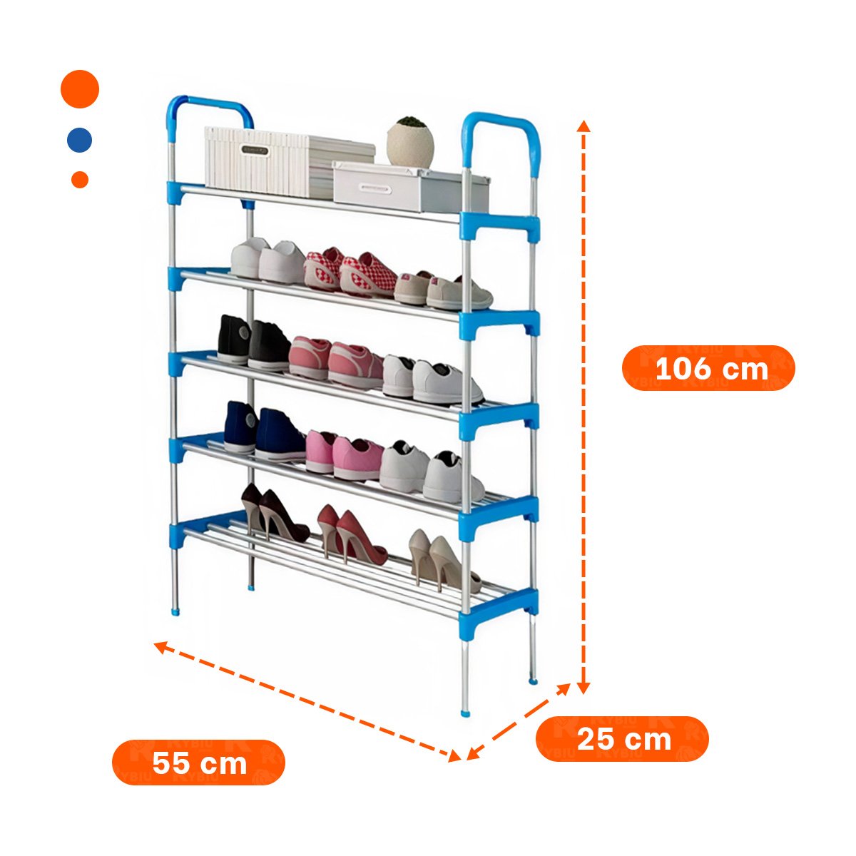 PACK4 BASE VERTICAL CELESTE 5 NIVELES PARA CALZADO EN CASA USO DIARIO Y+REGALO STICKER - 4
