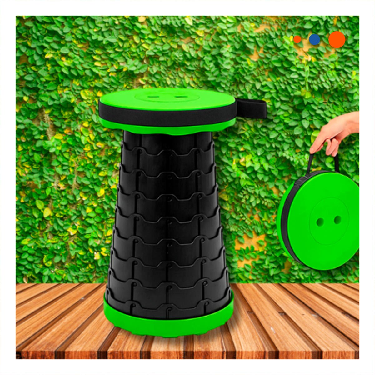 SILLA PLEGABLE VERDE 1 SEGURO PORTATILES DISENO PRACTICO TRANSPORTAR FACIL Y+PAPEL REGALO - 2