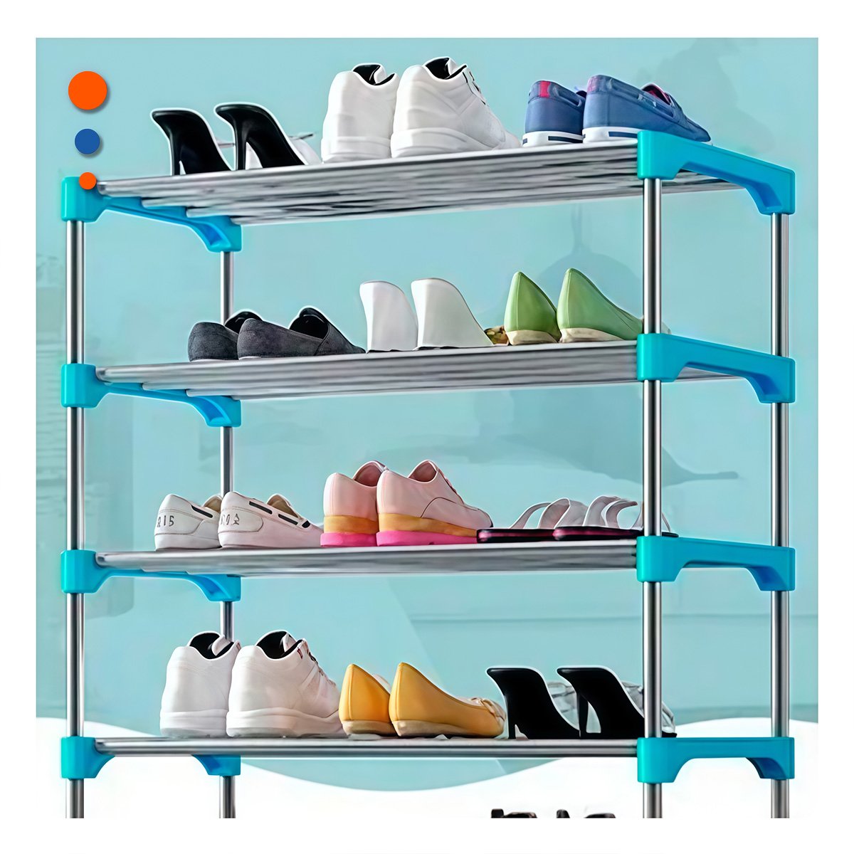 ZAPATERA VERTICAL CELESTE 5 NIVELES PARA ORGANIZAR CALZADO EN CASA USO DIARIO - 3