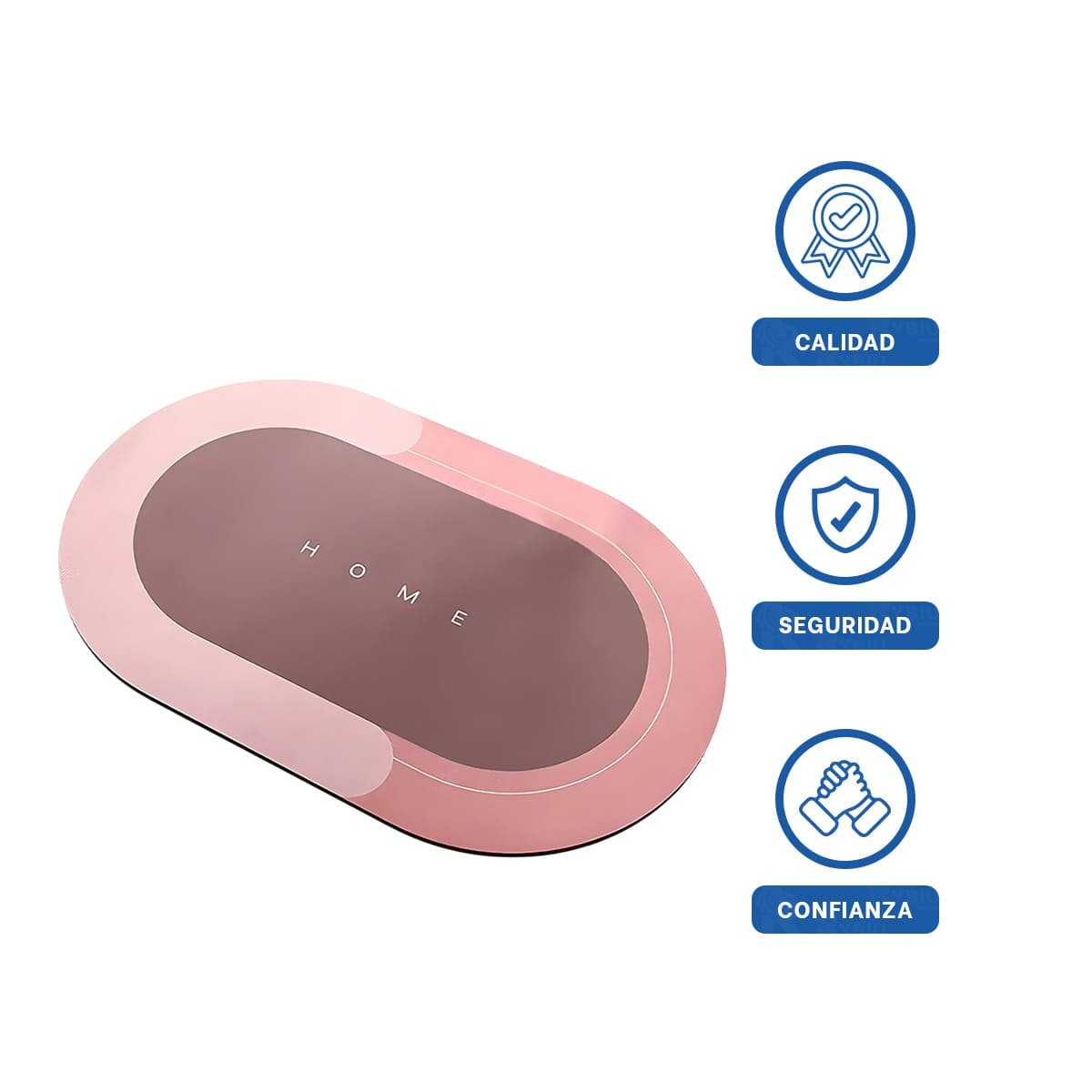 TAPETE OVALADO HOME ROSADO FUNCIONAL Y SUAVE IDEAL PARA CUALQUIER AREA Y+POST IT - 5