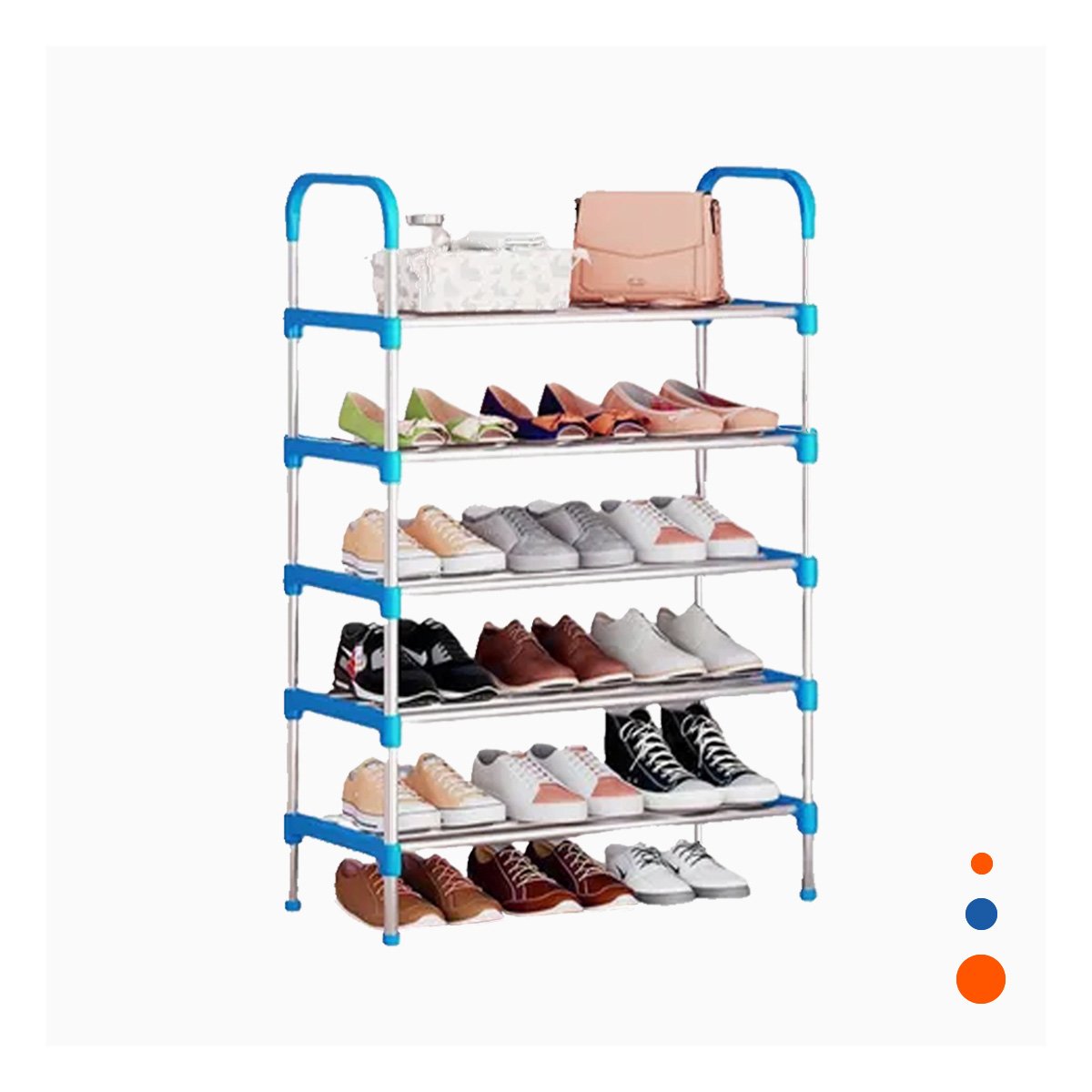 PACK2 SOPORTE VERTICAL CELESTE 5 NIVELES ESTRUCTURA PARA ALMACENAR CALZADO Y+REGALO STICKER - 2