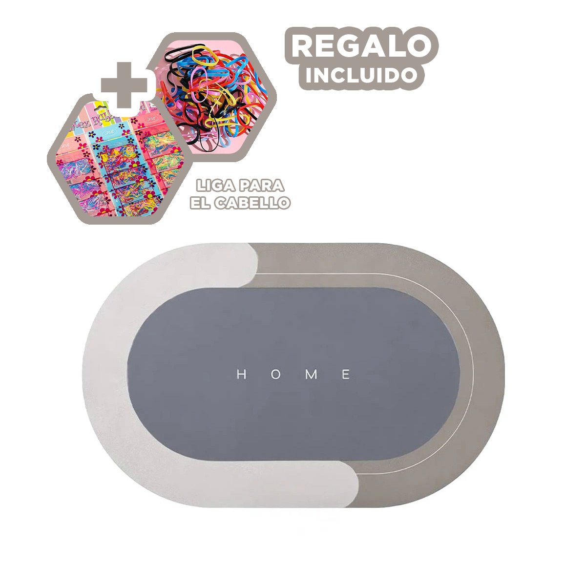 TAPETE COMODO HOME PLOMO FORMATO OVALADO PERFECTO PARA DECORAR ESPACIOS Y+LIGAS REGALO - 2