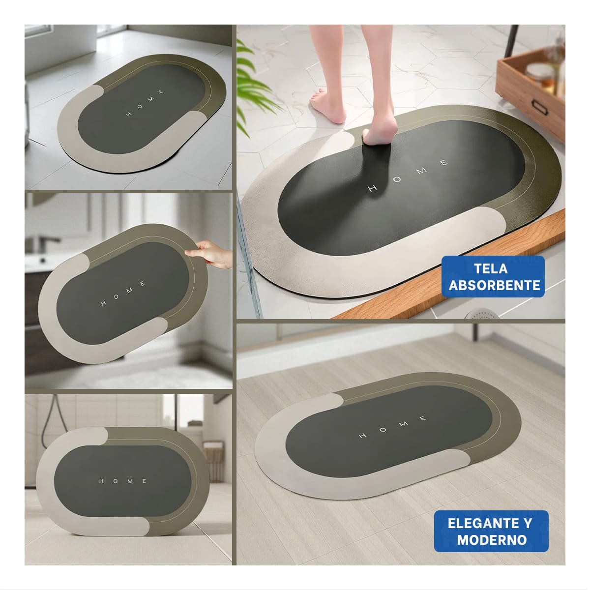 TAPETE SUAVE HOME MARRON DISENO COMODO Y FUNCIONAL PARA USO DIARIO Y+PAPEL REGALO - 3
