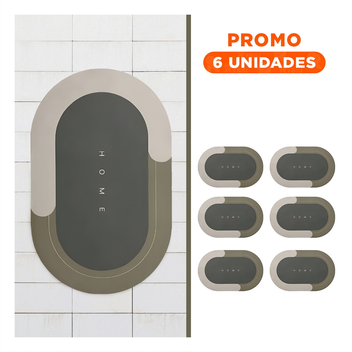 PACK6 ESTERA DECORATIVA HOME MARRON FORMATO OVALADO PERFECTO PARA DECORACION Y+REGALO STICKER - 1