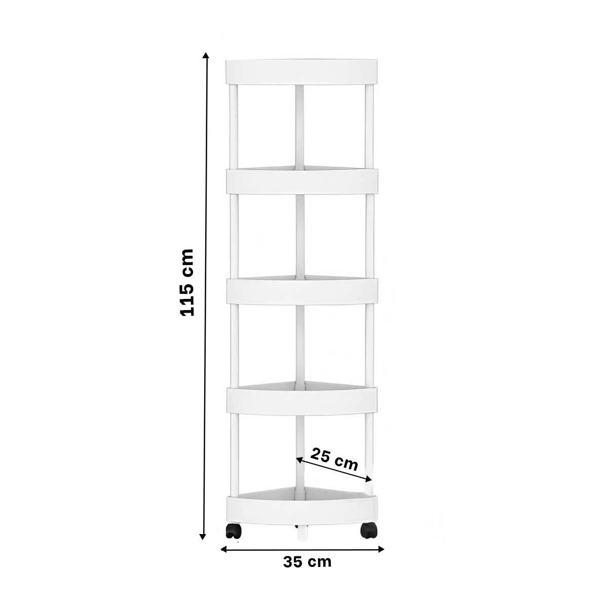 ESTANTE VERSATIL 5 NIVELES CON RUEDAS BLANCO FUNCIONAL Y SUAVE PARA USO DIARIO Y+LIGAS REGALO - 4