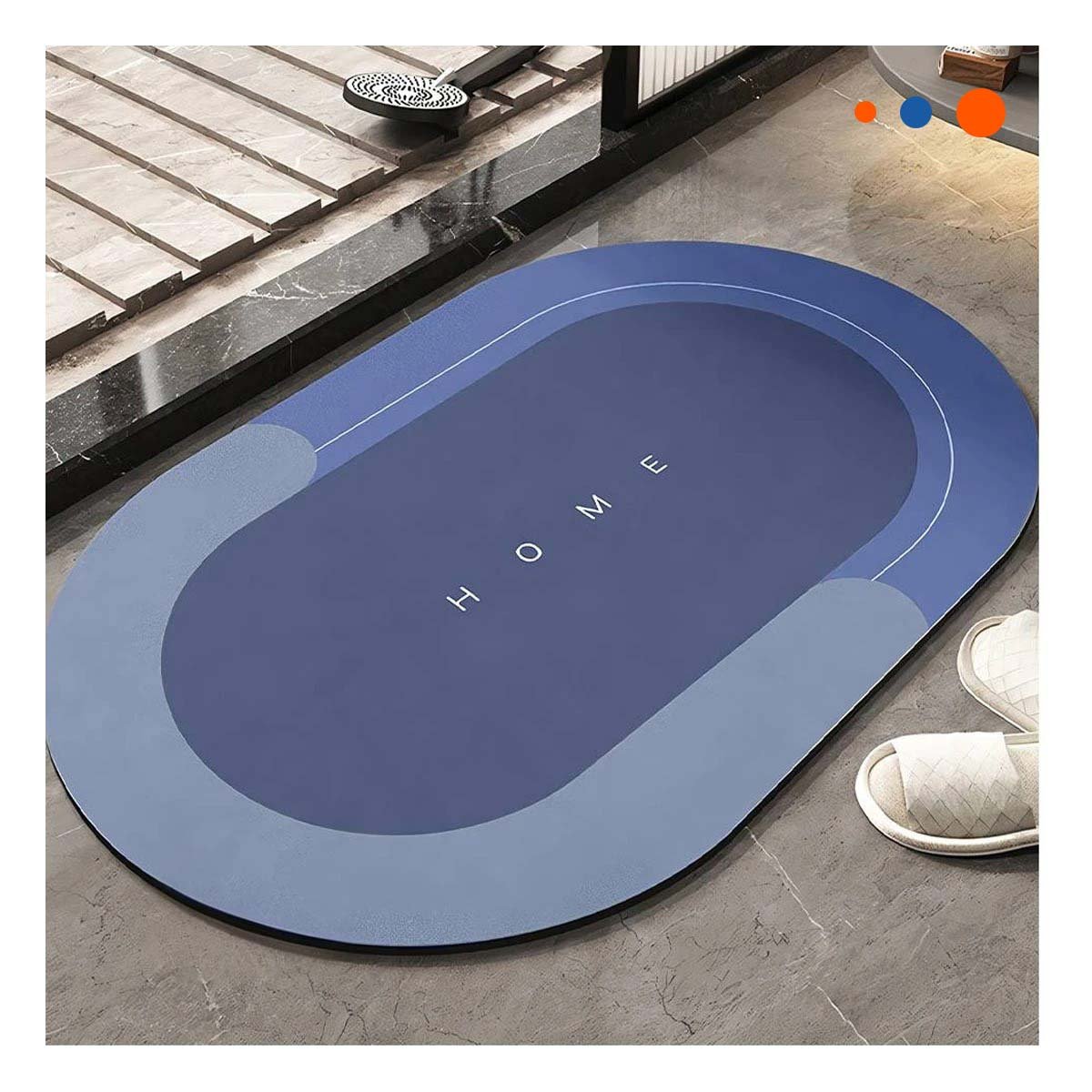 PACK12 ALFOMBRILLA SUAVE HOME AZUL ACERO DISENO COMODO Y FACIL DE LIMPIAR Y+REGALO STICKER - 5