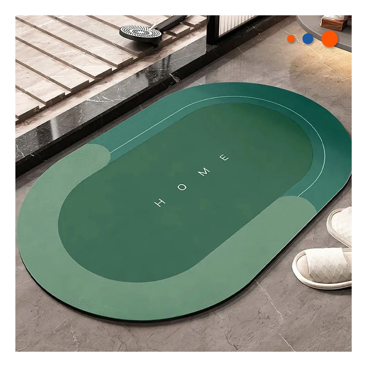 TAPETE DECORATIVO HOME VERDE MATERIAL RESISTENTE Y FACIL DE LIMPIAR EN CASA Y+REGALO STICKER - 2