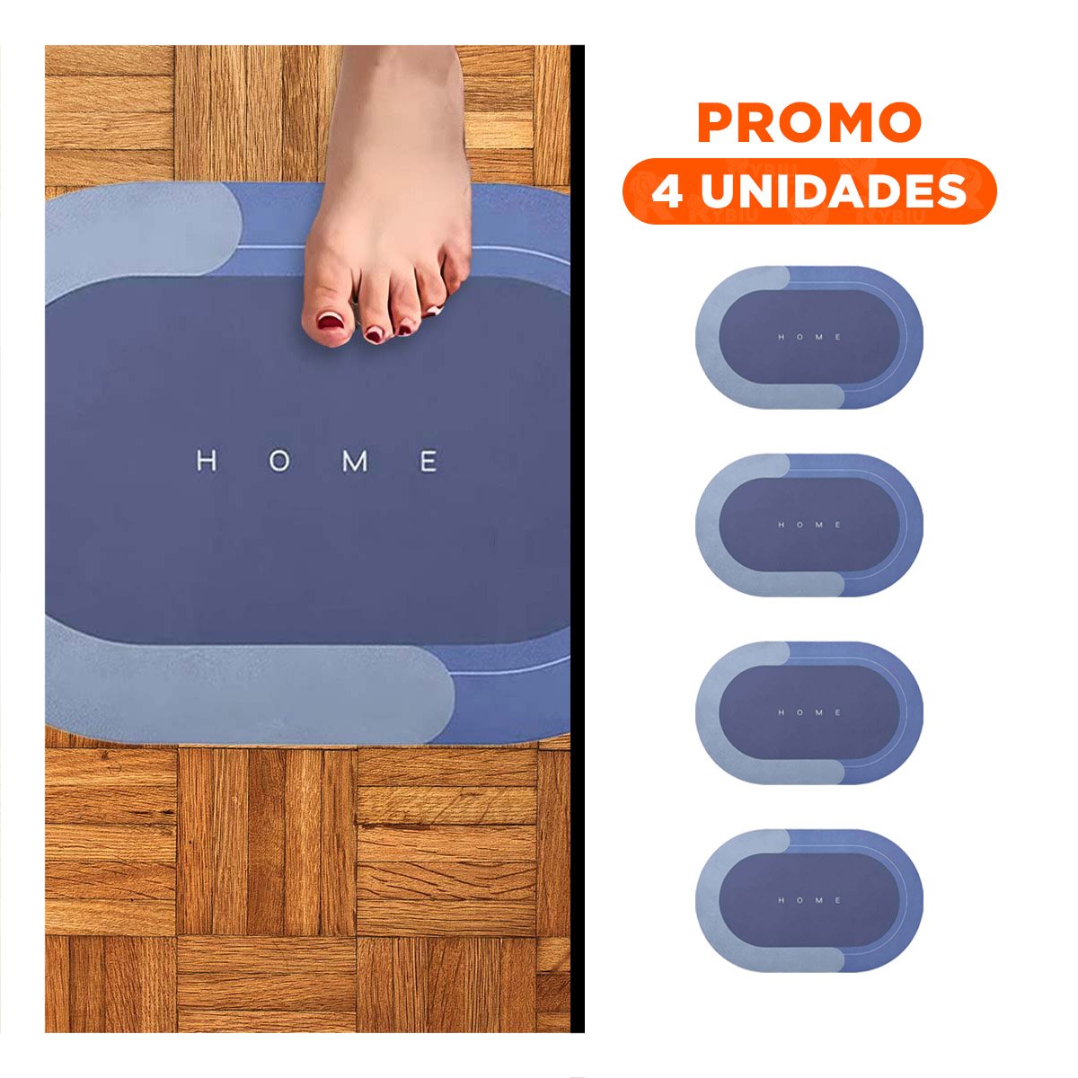 PACK4 COBERTOR LIGERO HOME AZUL ACERO FORMATO OVALADO PERFECTO PARA DECORAR ESPACIOS - 1