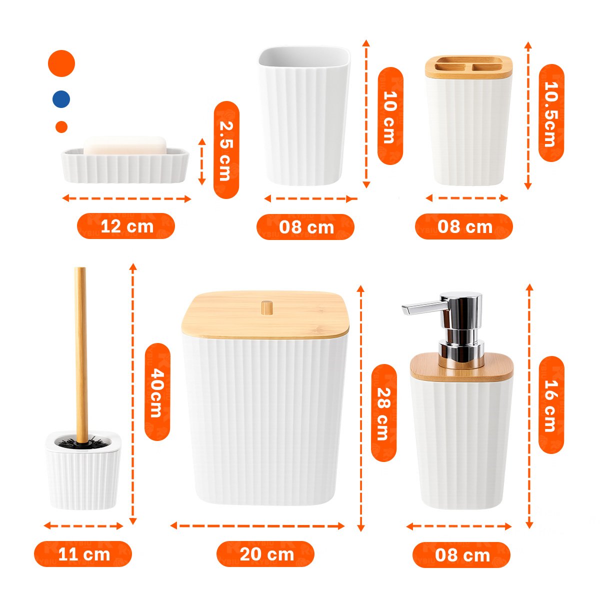 ORGANIZADOR COMPACTO 6 PIEZAS BLANCO MATERIAL RESISTENTE Y LIGERO PARA CASA Y+REGALO STICKER - 4