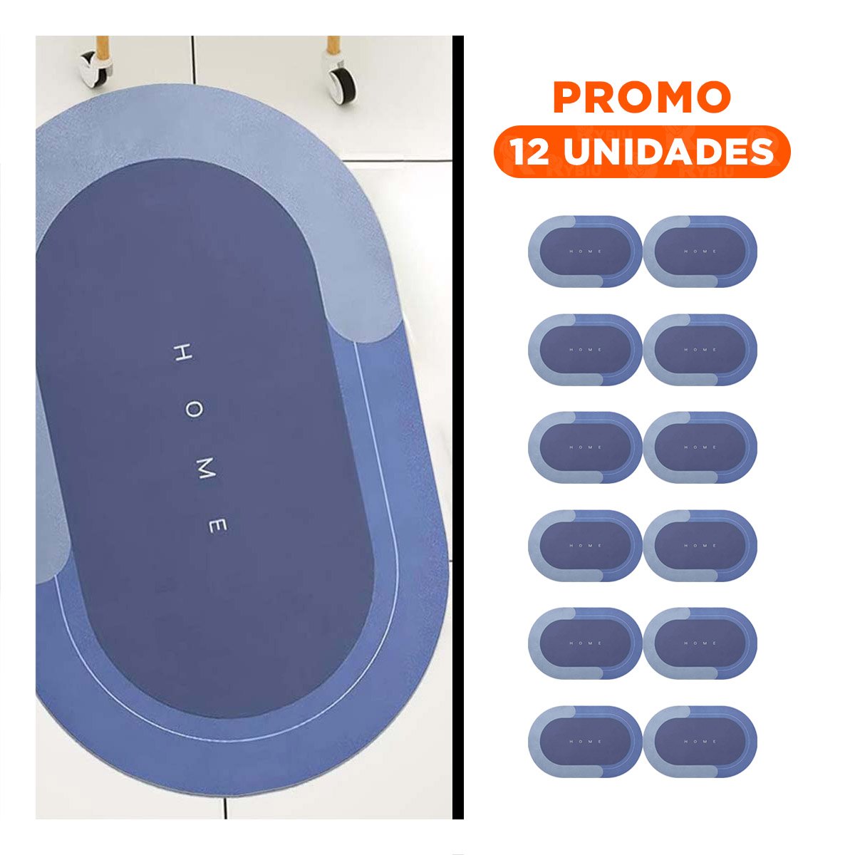 PACK12 ALFOMBRA LIGERA HOME AZUL ACERO FUNCIONAL Y SUAVE PERFECTA PARA CUALQUIER AREA - 1