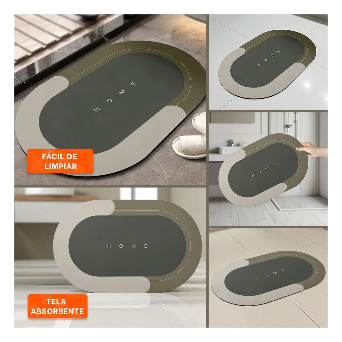 TAPETE COMODO HOME MARRON FORMATO OVALADO PERFECTO PARA DECORAR ESPACIOS Y+LIGAS REGALO - 1