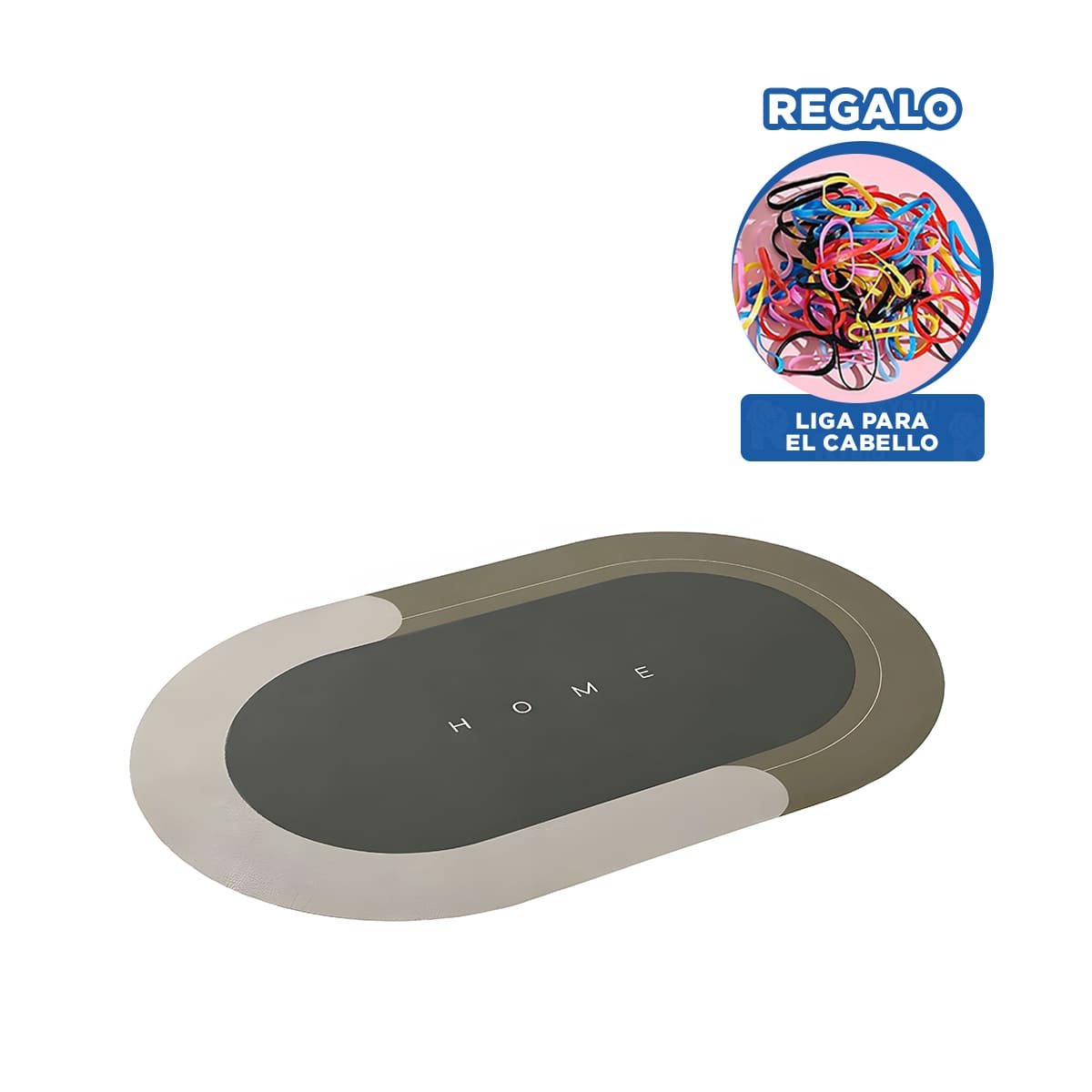 TAPETE COMODO HOME MARRON FORMATO OVALADO PERFECTO PARA DECORAR ESPACIOS Y+LIGAS REGALO - 2