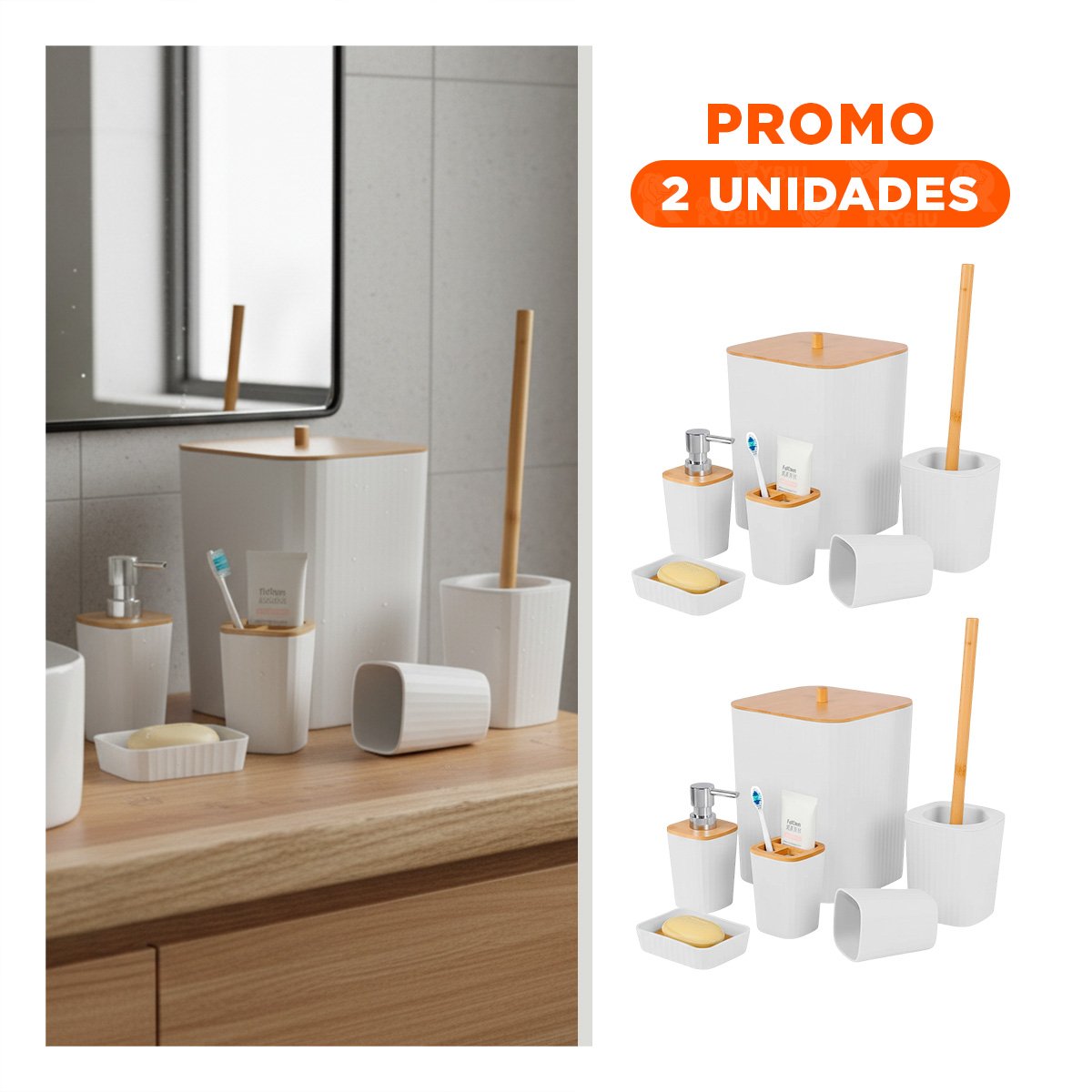 PACK2 SEPARADOR COMPACTO 6 PIEZAS BLANCO MATERIAL RESISTENTE Y LIGERO Y+REGALO STICKER - 1