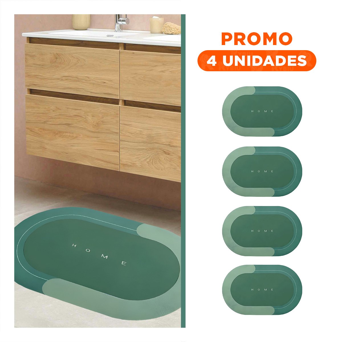 PACK4 PROTECTOR DECORATIVO HOME VERDE FORMATO OVALADO PERFECTO PARA DECORAR ESPACIOS - 1