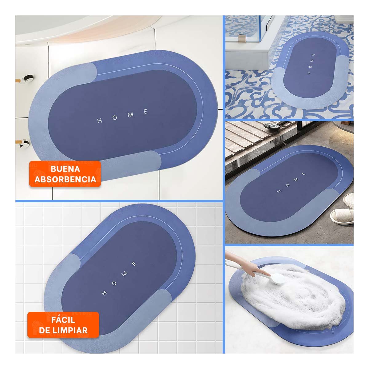 TAPETE LIGERO HOME AZUL ACERO FUNCIONAL Y SUAVE IDEAL PARA CUALQUIER AREA Y+POST IT - 2