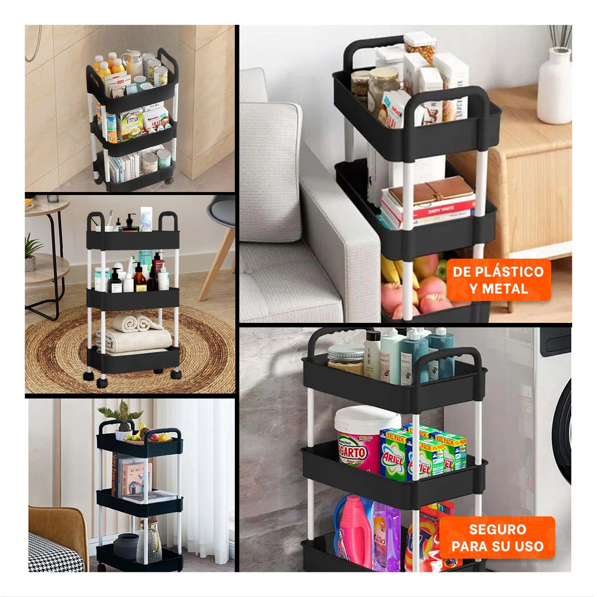 ORGANIZADOR SHELBY DE COLOR NEGRO PARA BRINDAR COMODIDAD EN CASA Y+POST IT - 2