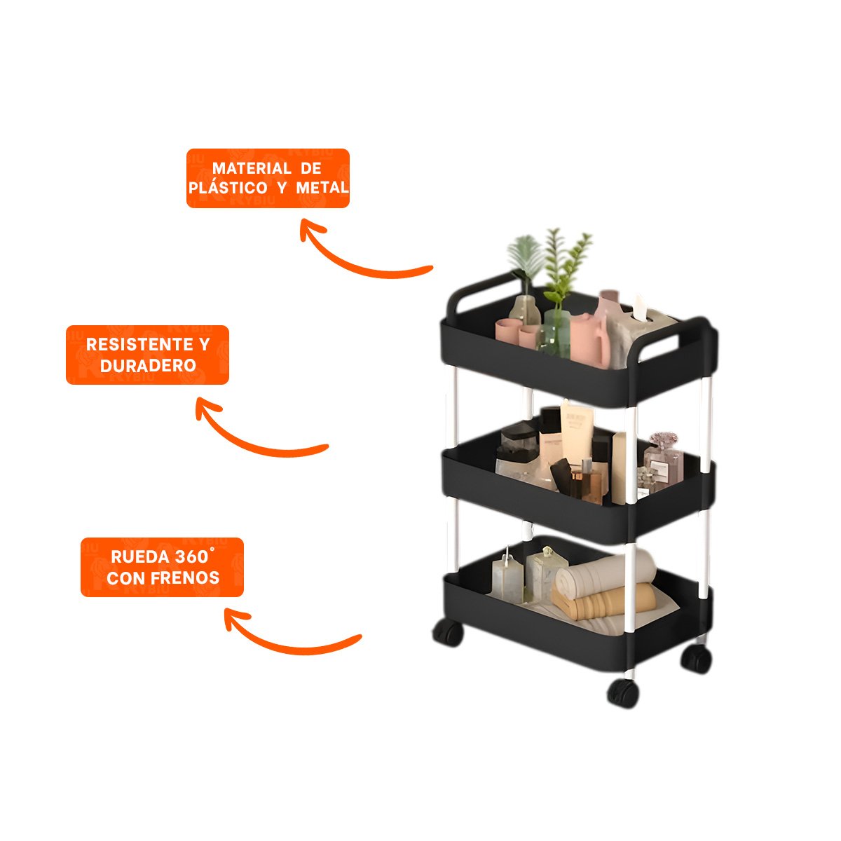 ORGANIZADOR SHELBY DE COLOR NEGRO PARA BRINDAR COMODIDAD EN CASA Y+POST IT - 5