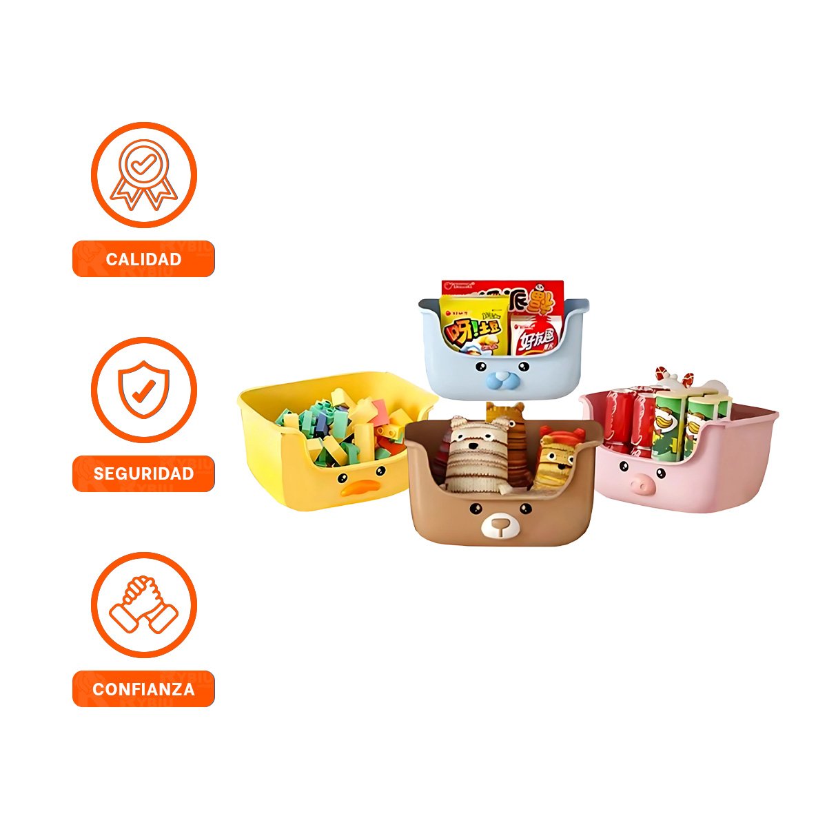 ORGANIZADOR KAWAII 4 NIVELES COMPACTO Y VERSATIL ESTILO 4 PERSONAJES Y+POST IT - 5