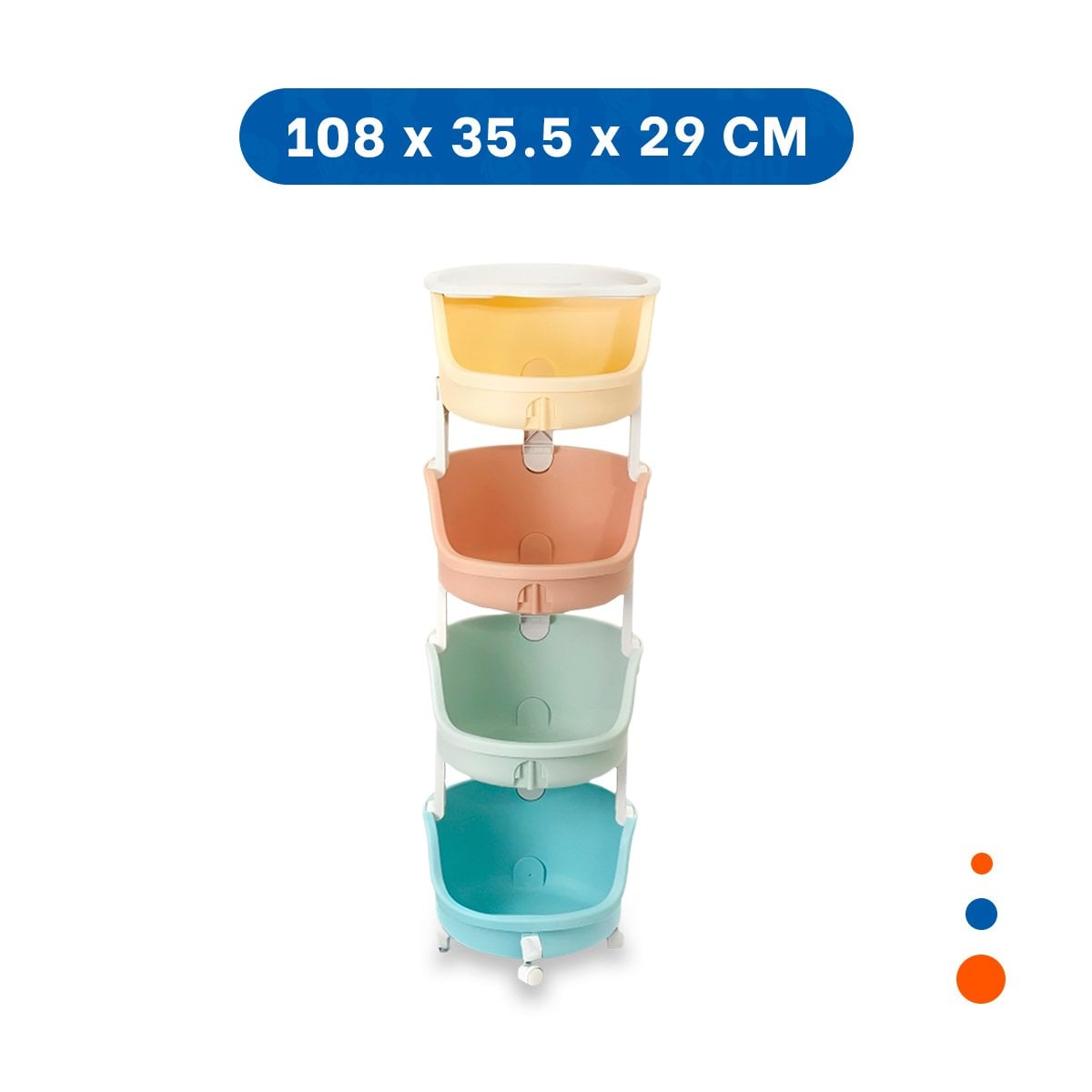JUGUETERO CIRCULAR 4 NIVELES ESTRUCTURA VERDE CELESTE AMARILLO Y NARANJA Y+LIGAS REGALO - 4