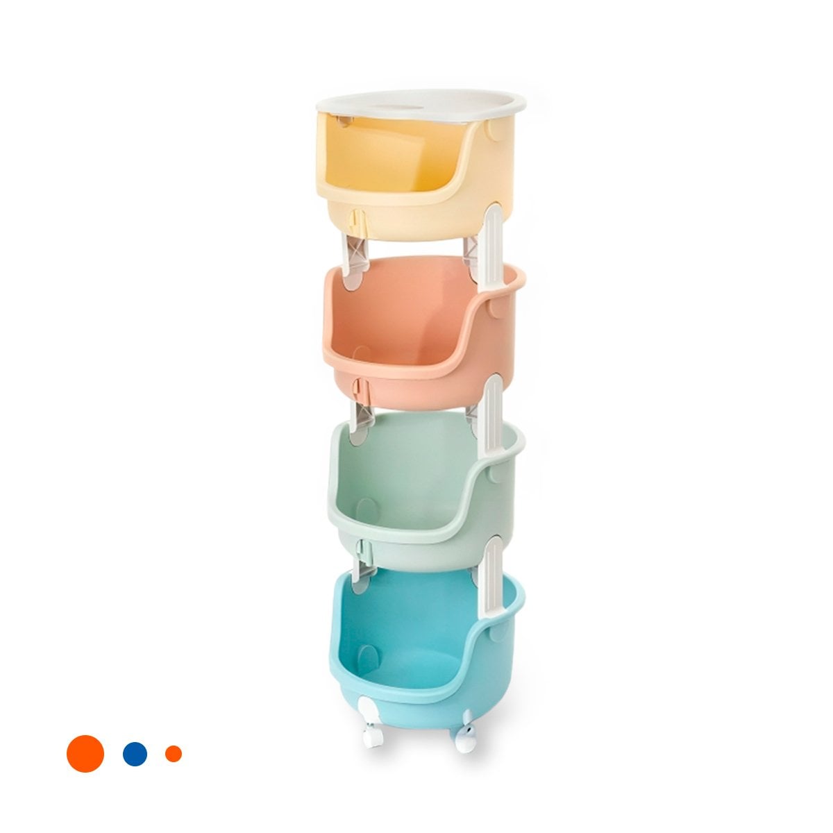 JUGUETERO CIRCULAR 4 NIVELES ESTRUCTURA VERDE CELESTE AMARILLO Y NARANJA Y+LIGAS REGALO - 5