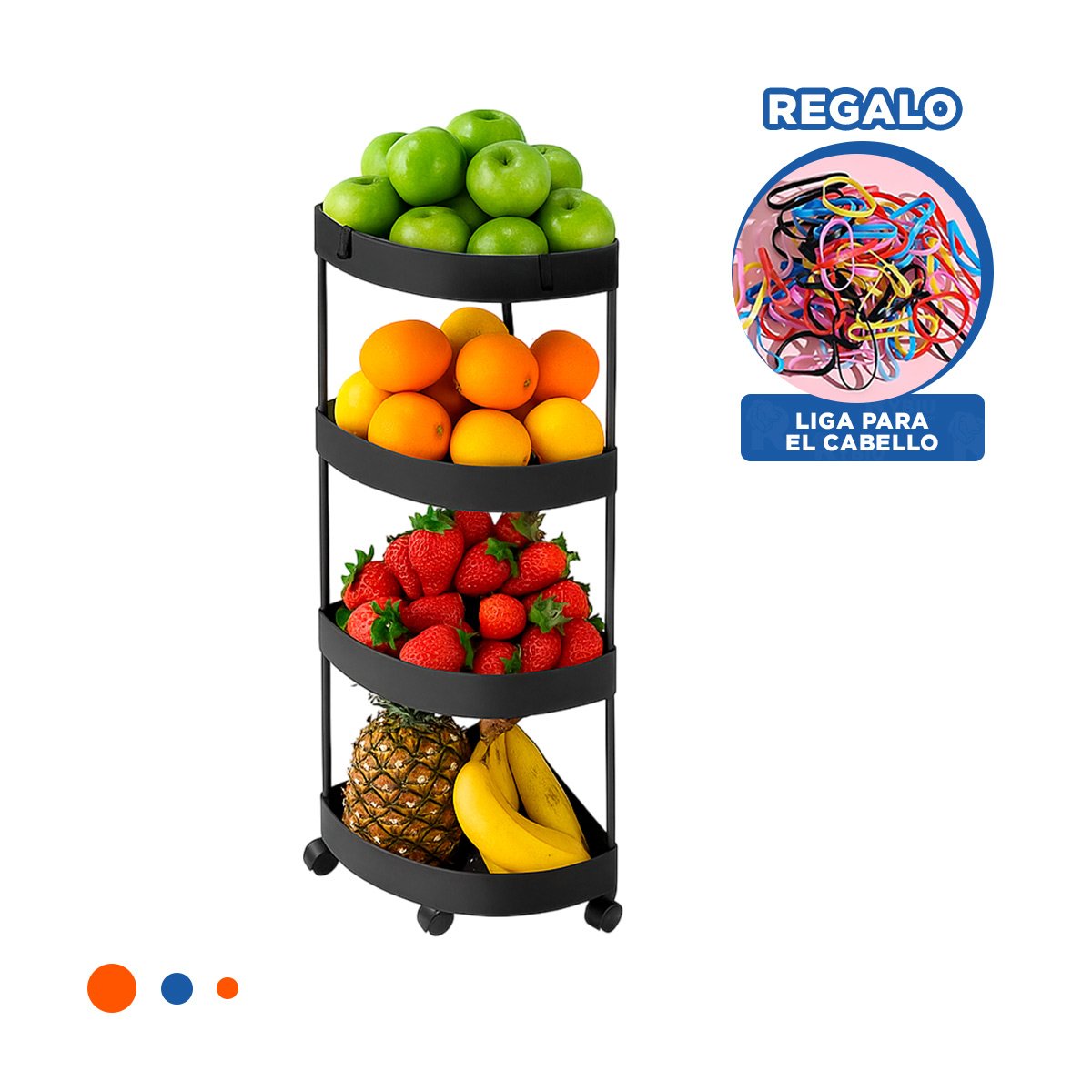 ESTANTE ESQUINERO DE 4 NIVELES CON RUEDAS NEGRO ALMACENAJE COMODO Y+LIGAS REGALO - 2