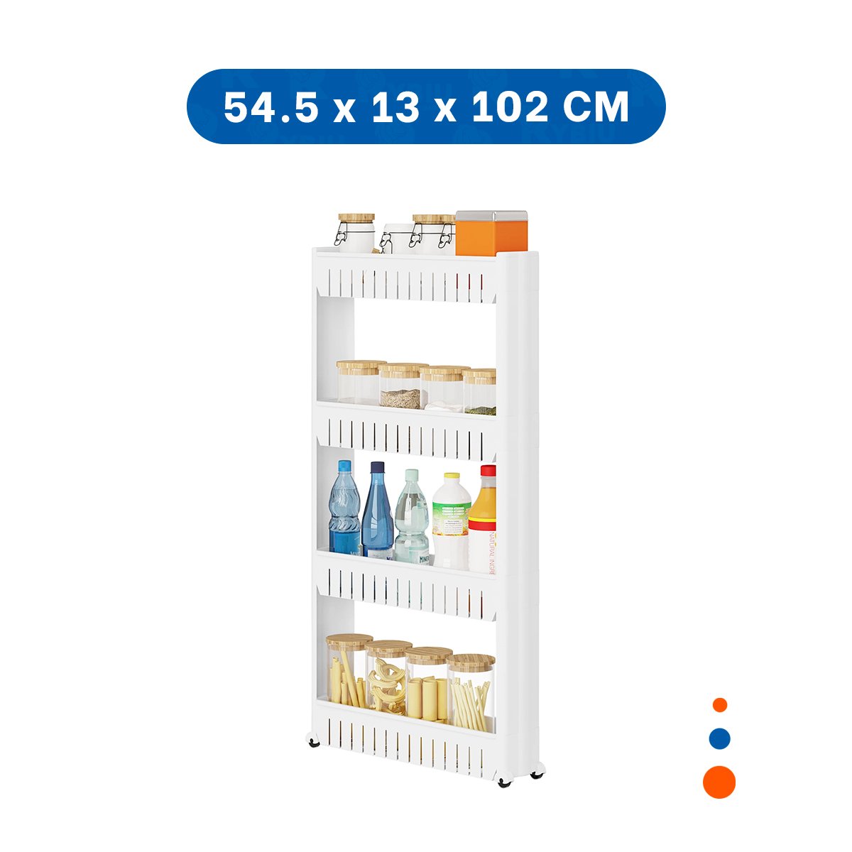 PACK2 MODULO LATERAL DELGADO DE 4 NIVELES CON ABERTURAS BLANCO PLASTICO Y+REGALO STICKER - 4