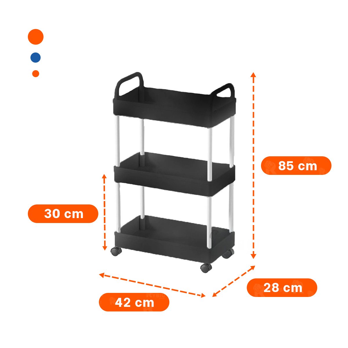 PACK2 ESTANTE MULTIUSOS DE COLOR NEGRO DE ESTILO MODERNO EN SU DESPENSA Y+PAPEL REGALO - 4