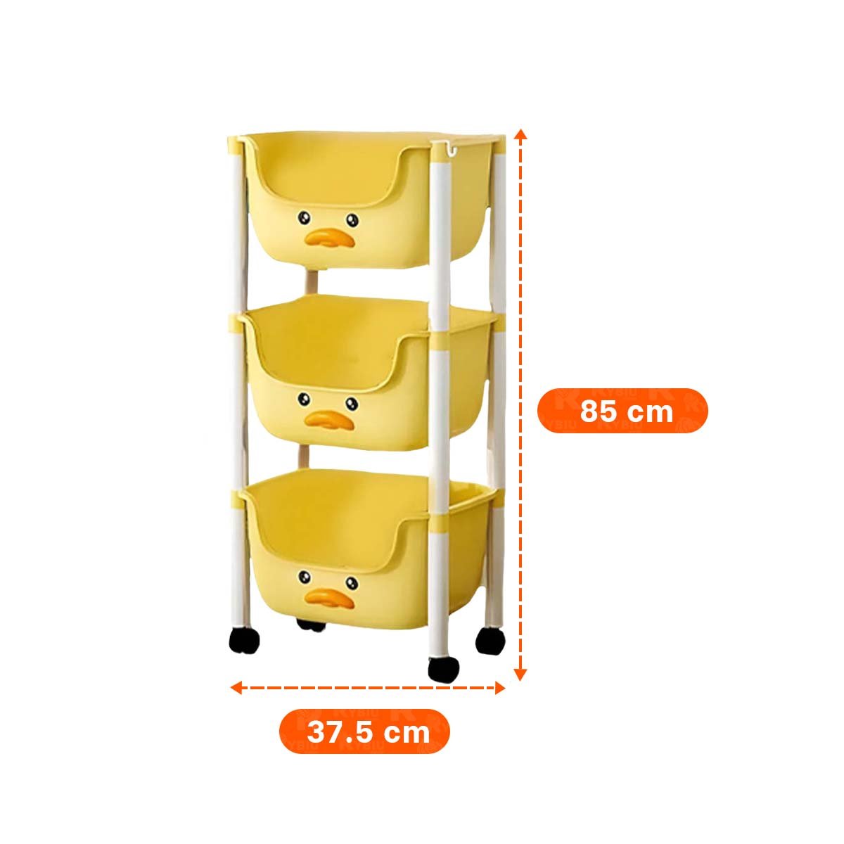 ORGANIZADOR KAWAII 3 NIVELES DISENO PATO PRACTICO PARA ESPACIOS AMARILLO - 4