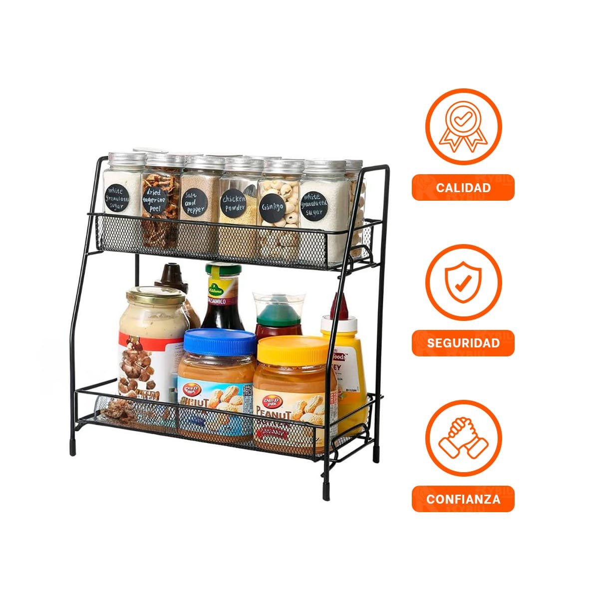 ESTANTE 2 NIVELES MULTIUSO DISENO SIMPLE Y FUNCIONAL PARA CASA NEGRO Y+LIGAS REGALO - 5