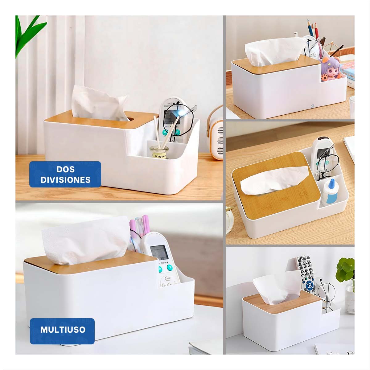 PACK2 ORGANIZADOR DE SERVILLETAS MULTIFUNCIONAL, COMODO Y FACIL DE USAR BLANCO Y+PAPEL REGALO - 3