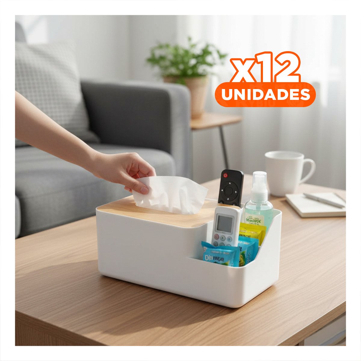 PACK12 CAJA PARA SERVILLETAS MULTIFUNCIONAL, PRACTICA Y LIGERA BLANCO Y+PAPEL REGALO - 1
