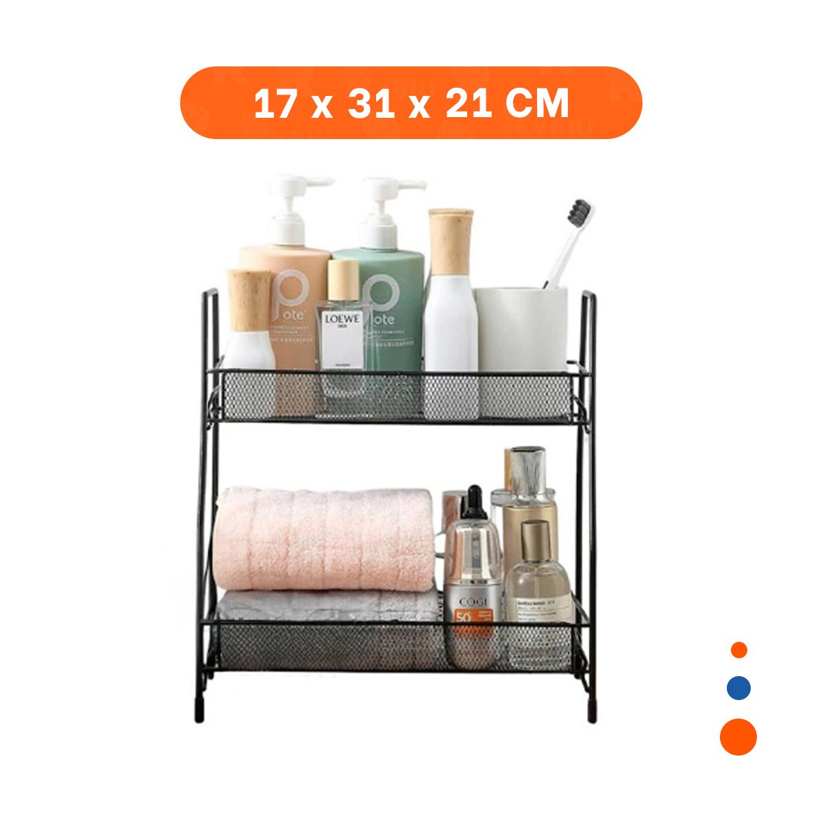 PACK6 ESTRUCTURA 2 NIVELES MULTIUSO DISENO SIMPLE Y COMODO NEGRO Y+REGALO STICKER - 4