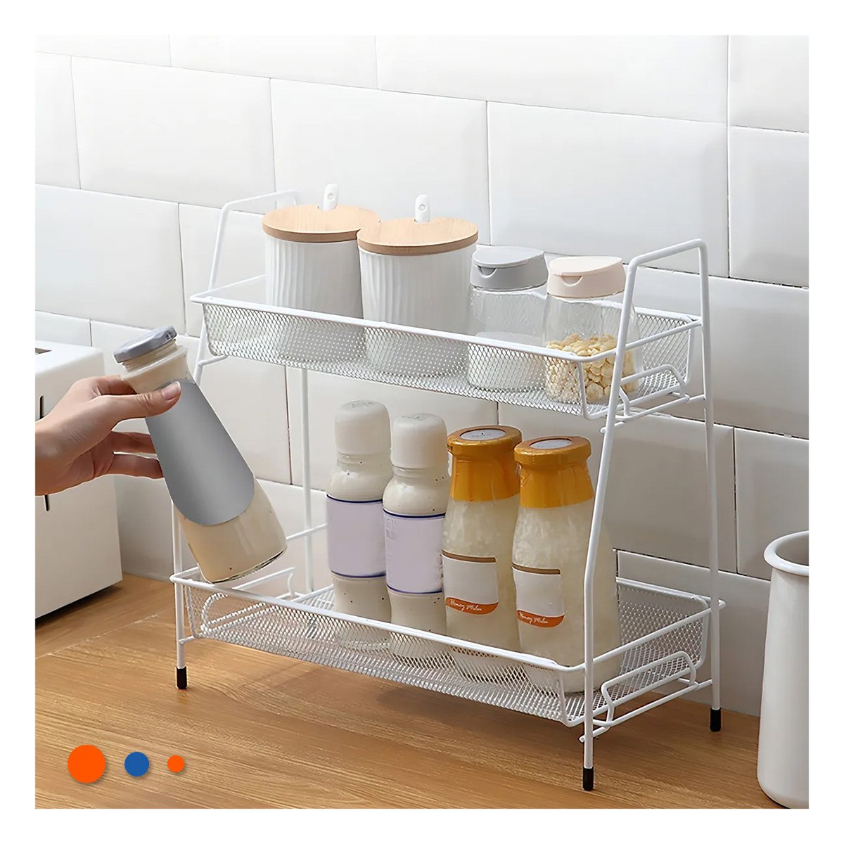 PACK6 ESTANTERIA DE 2 NIVELES MULTIUSO COMODA Y RESISTENTE Y FACIL BLANCO Y+REGALO STICKER - 3