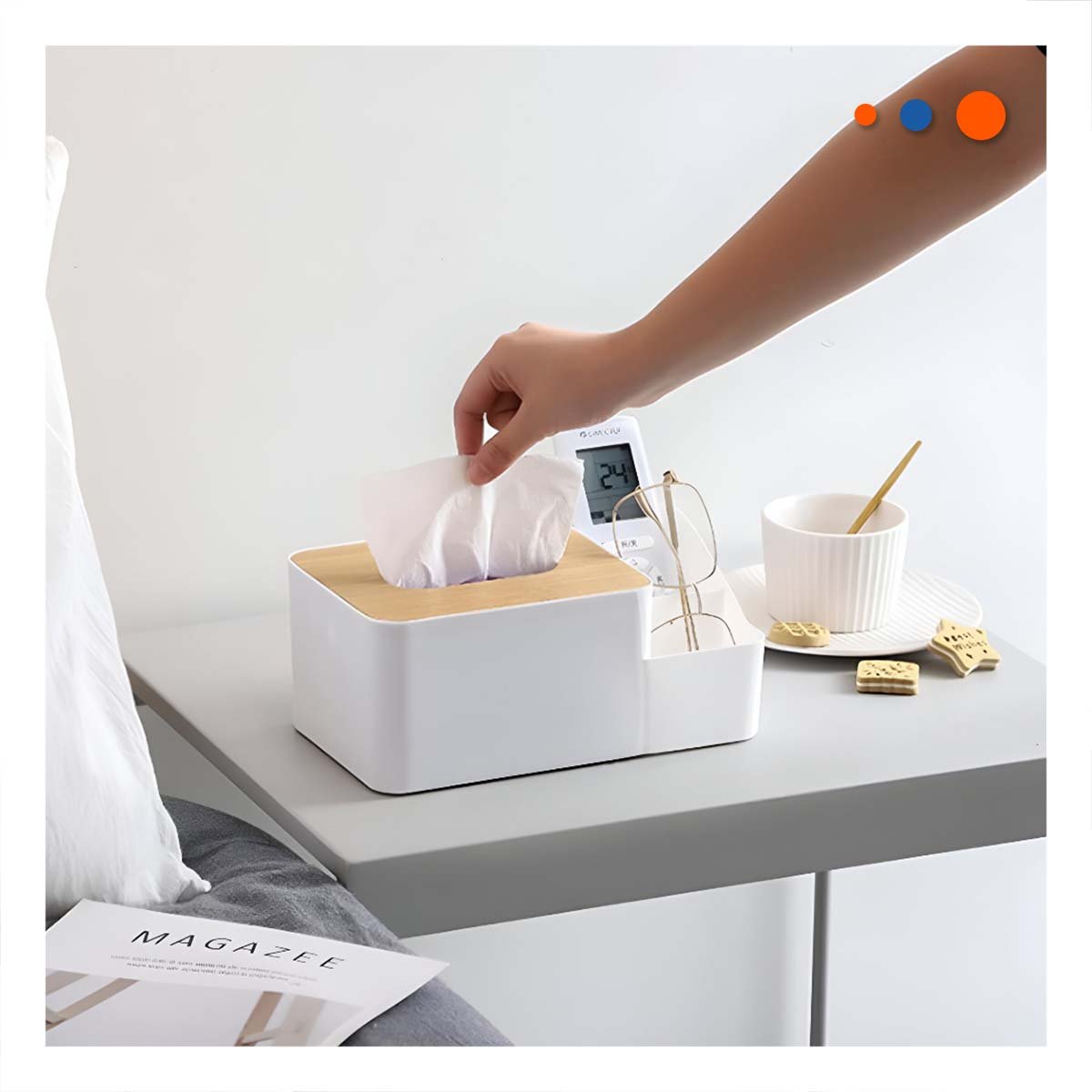 PACK12 CAJA PARA SERVILLETAS MULTIFUNCIONAL, COMODA Y FACIL DE USAR BLANCO Y+REGALO STICKER - 3