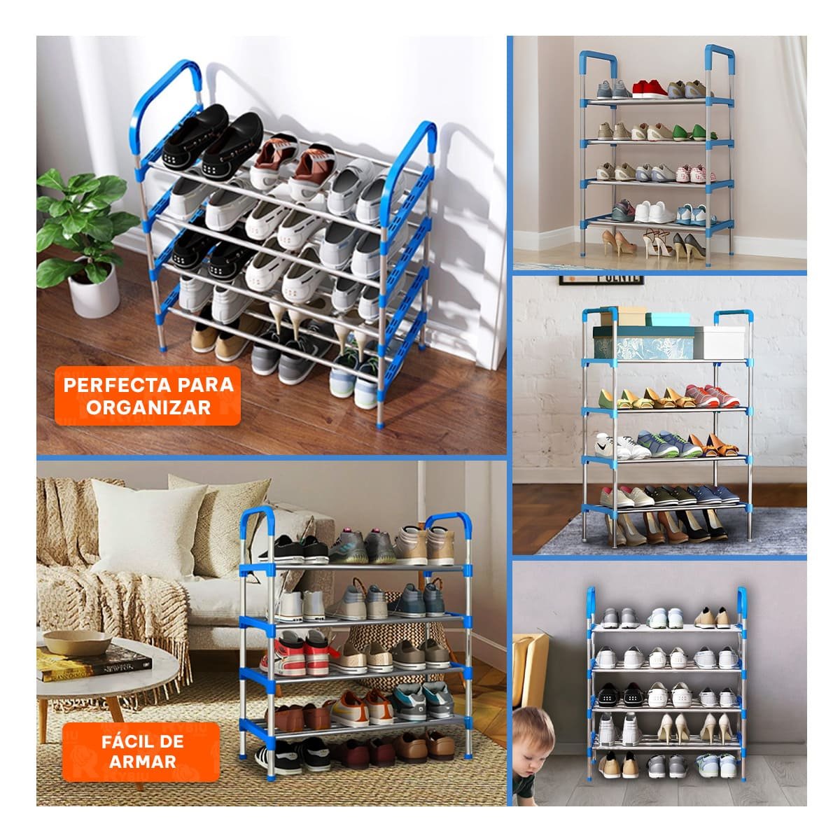 PACK6 REPISERO VERTICAL 4 NIVELES VERSATIL Y RESISTENTE CELESTE Y+PAPEL REGALO - 3