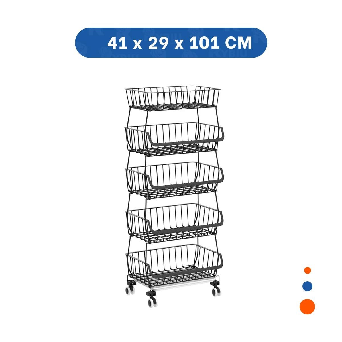 CESTA 5 NIVELES ACERO NEGRO PARA EL ORDEN EN SU FAMILIA REAL Y+PAPEL REGALO - 4