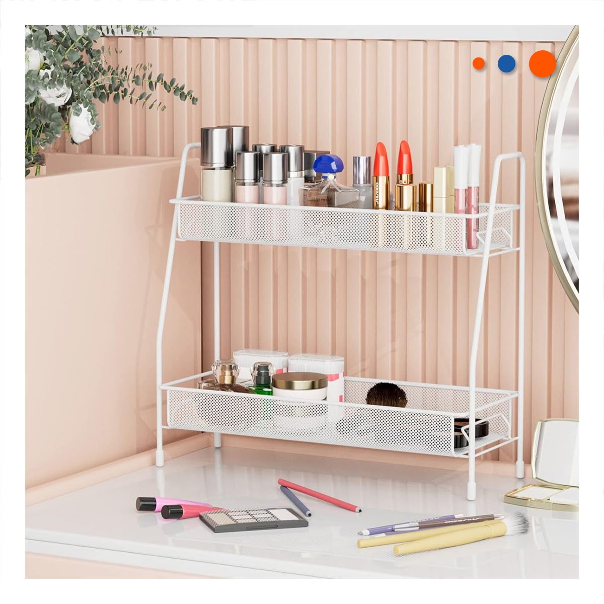 PACK4 ESTANTERIA DE 2 NIVELES MULTIUSO LIGERA Y PRACTICA Y COMODA BLANCO Y+REGALO STICKER - 5
