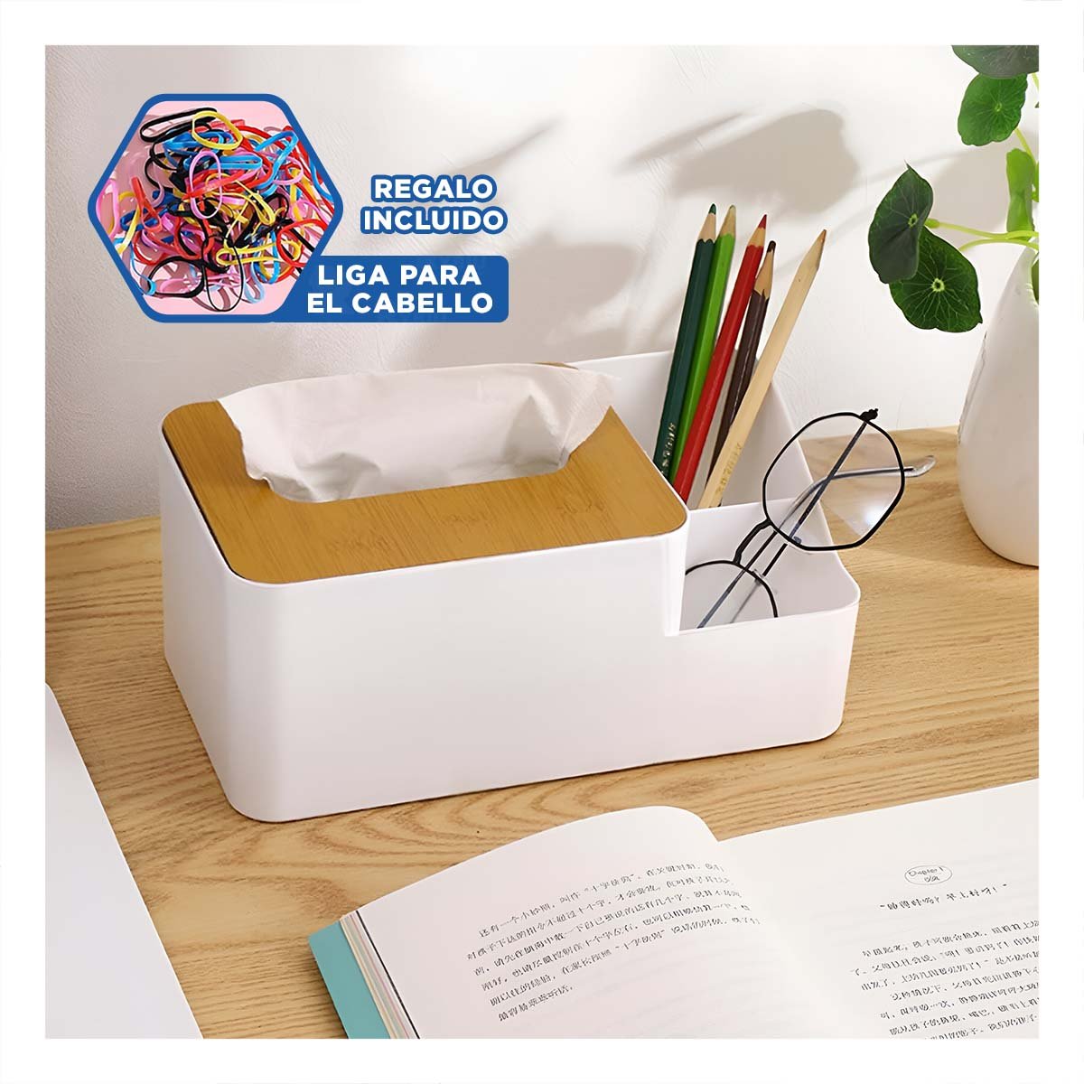 SERVILLETERO MULTIFUNCIONAL PRACTICO, LIGERO Y FUNCIONAL PARA HOGAR BLANCO Y+LIGAS REGALO - 2
