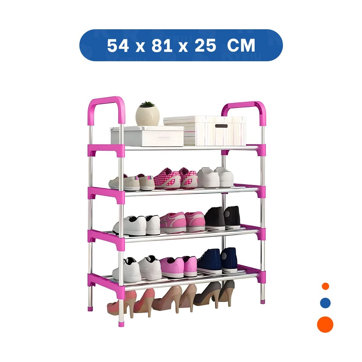 PACK6 REPISERO VERTICAL 4 NIVELES COMPACTO Y COMODO Y SEGURO DE USAR ROSADO - 4
