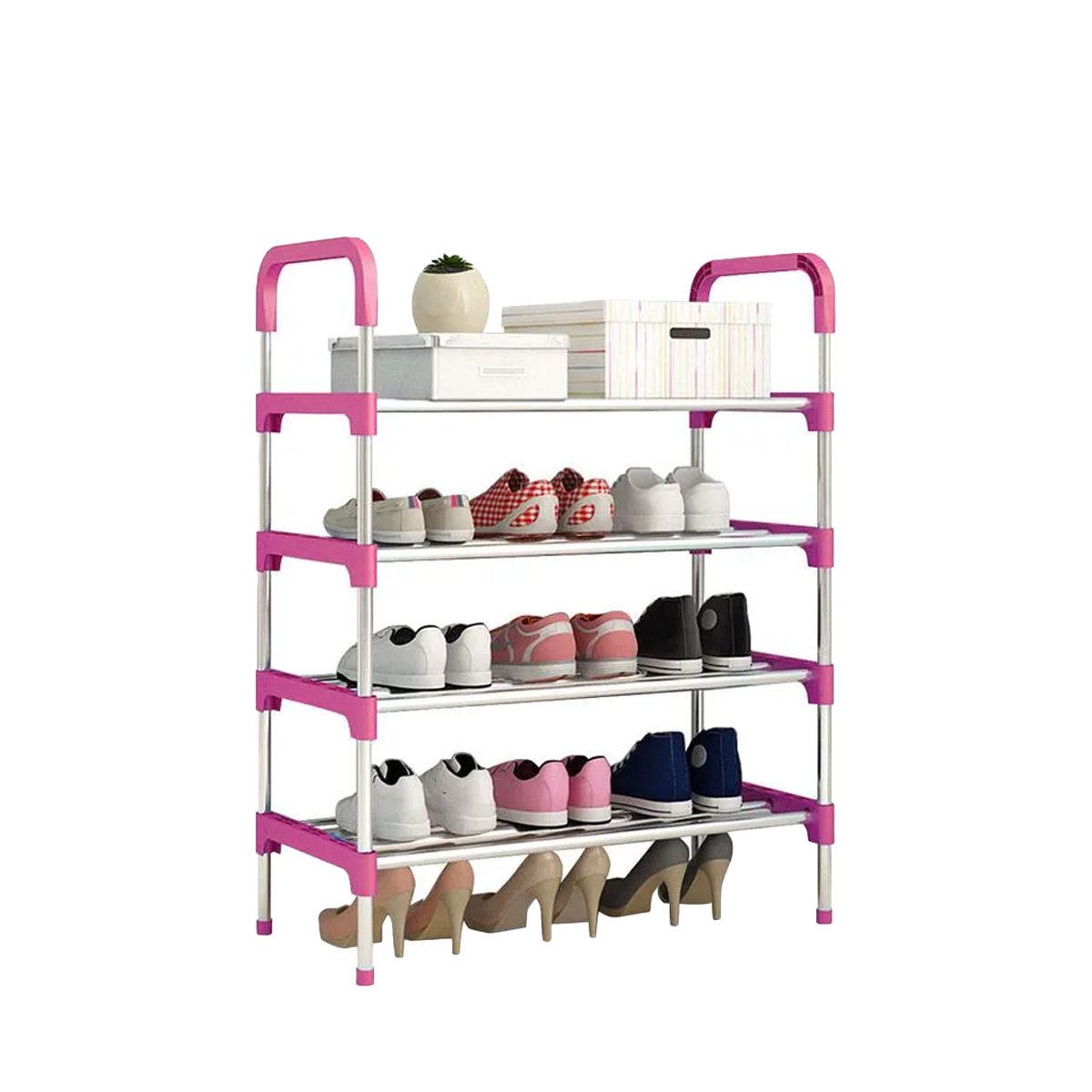 ZAPATERA VERTICAL 5 NIVELES COMODA Y LIGERA Y PRACTICA ROSADO Y+LIGAS REGALO - 5
